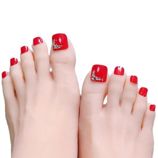 Rhinestone-Embellished Press-On Toenails Kalsten