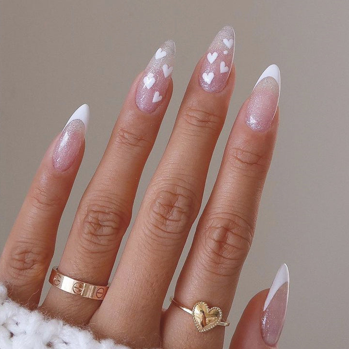Heart-Embellished Press-On Nail Extensions Kalsten