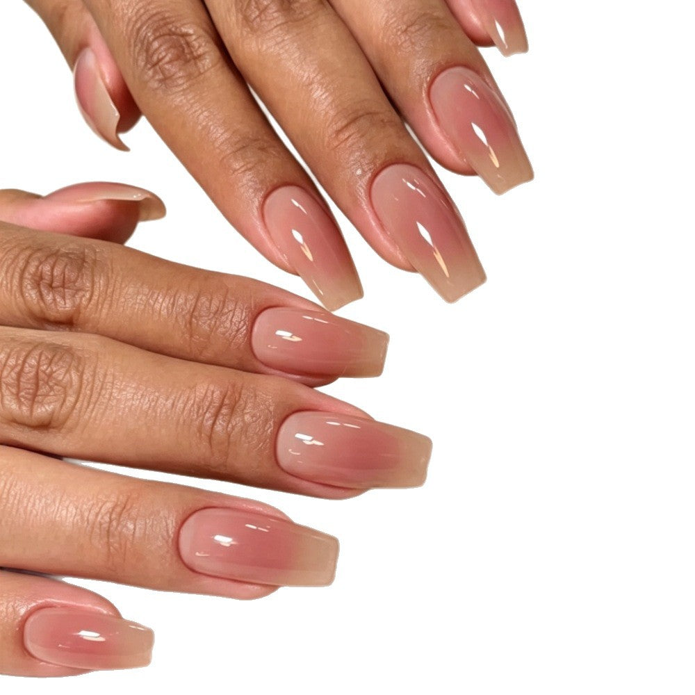 Natural Glossy Square Press-On Nails Kalsten