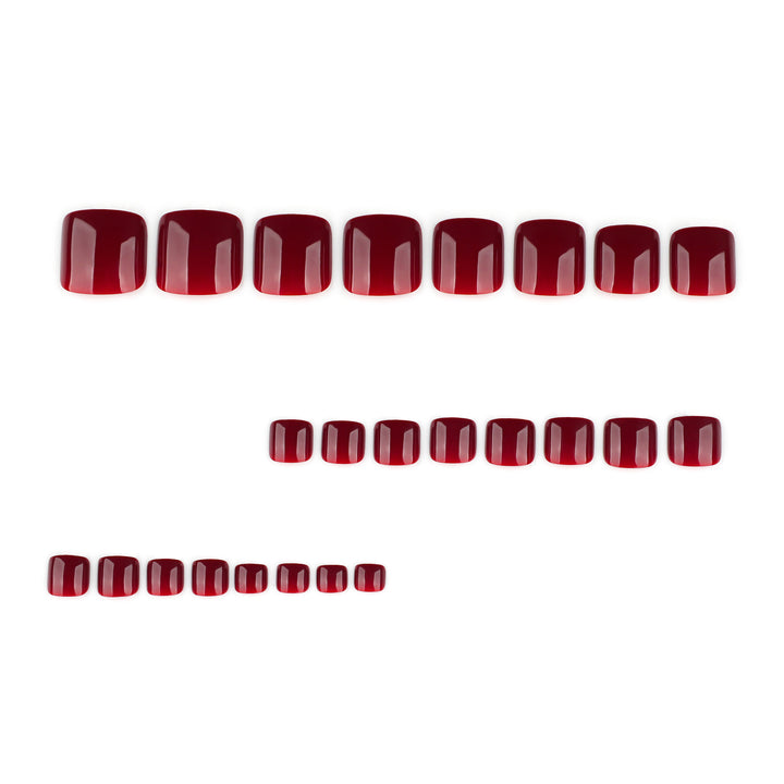 Elegant toenail art in luxurious Bordeaux look Kalsten