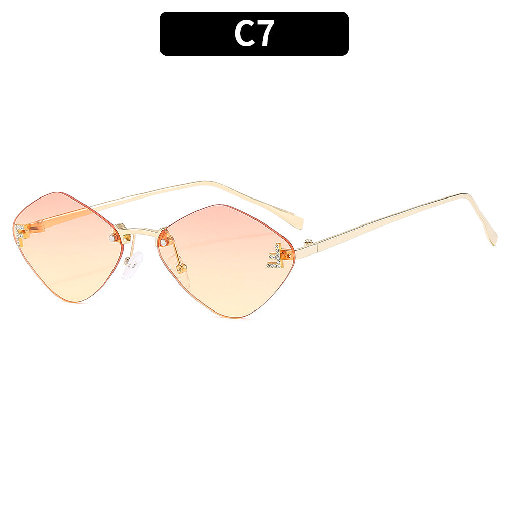Geometric Metal Frame Sunglasses
