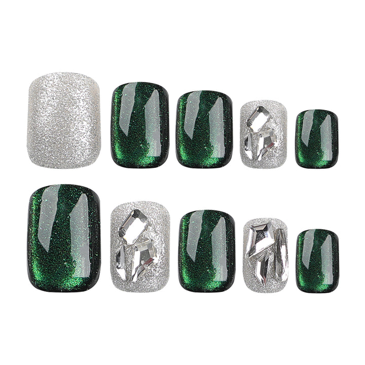 Glamorous nail extensions with creative glitter design Kalsten