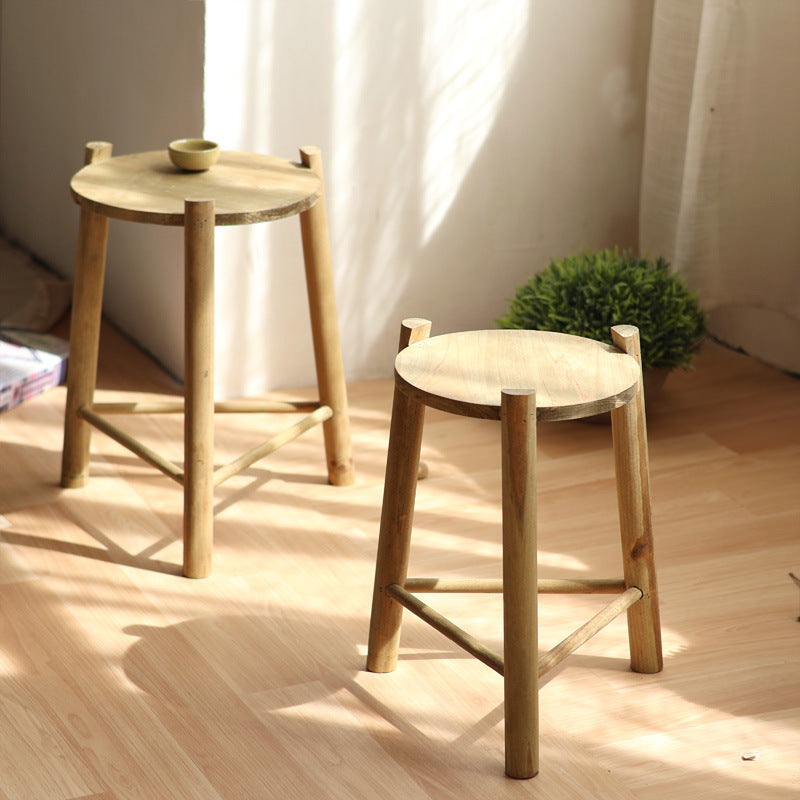 Rustic Wooden Stool Kalsten