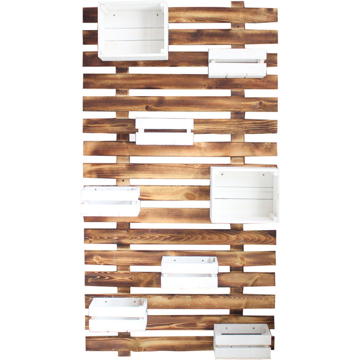 Wall shelf system with integrated storage boxes Kalsten