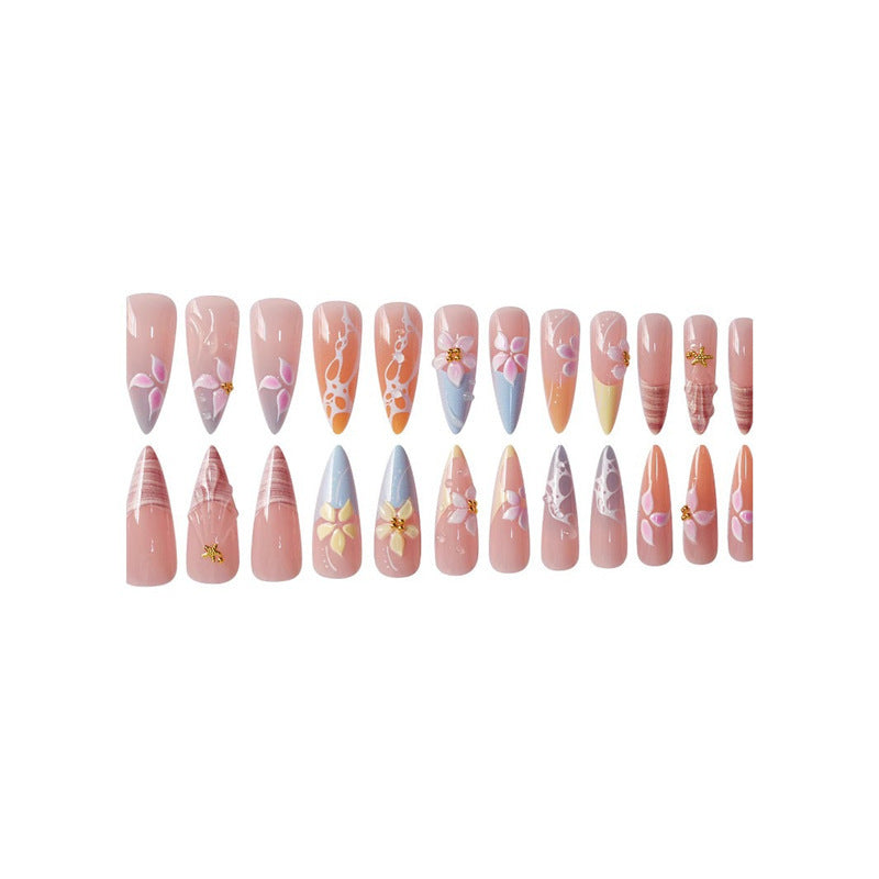 Artistic Floral Nail Extensions Kalsten