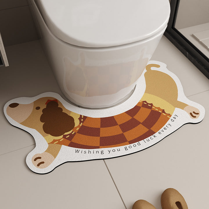 Cute Cartoon Dog-Shaped Bath Mat