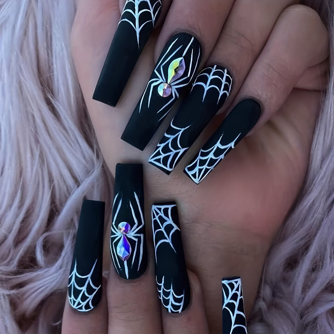 Artistic Spider-Themed Press-On Nails Kalsten