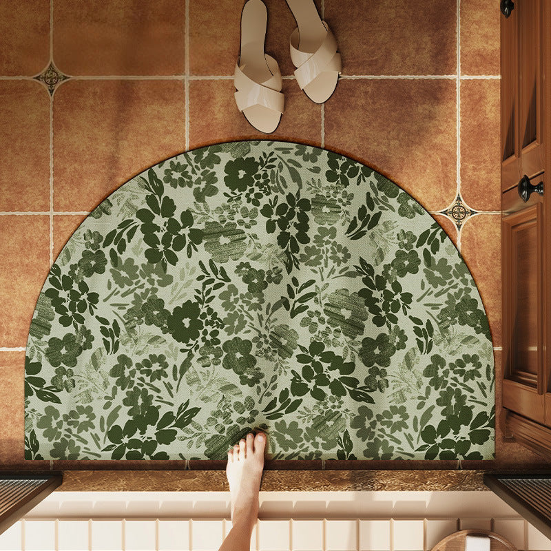 Floral Design Bathroom Mat