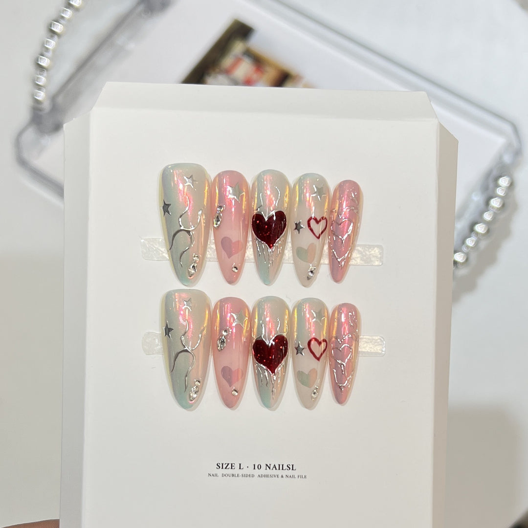 Elegant Decorative Stiletto Press-On Nail Art Set Kalsten