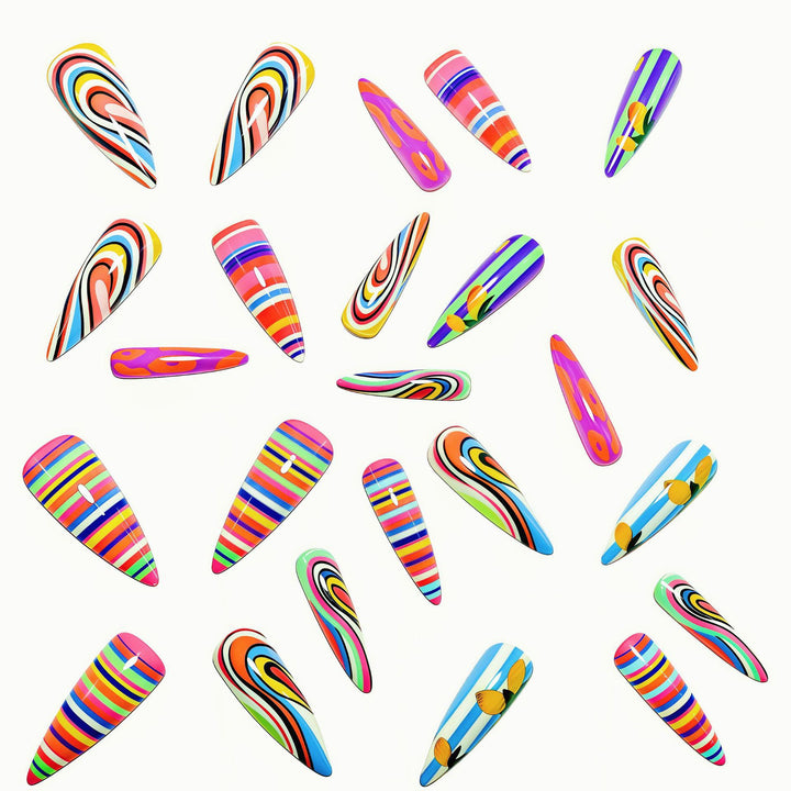 Creative artificial nails with multicolor design Kalsten