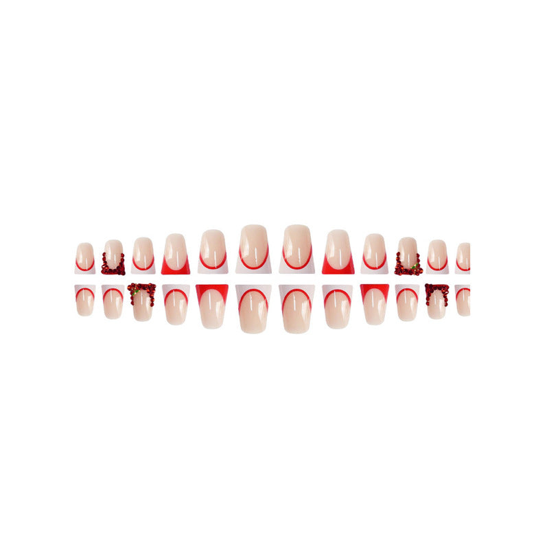 Decorative Rhinestone-Detail Press-On Nail Art Kalsten