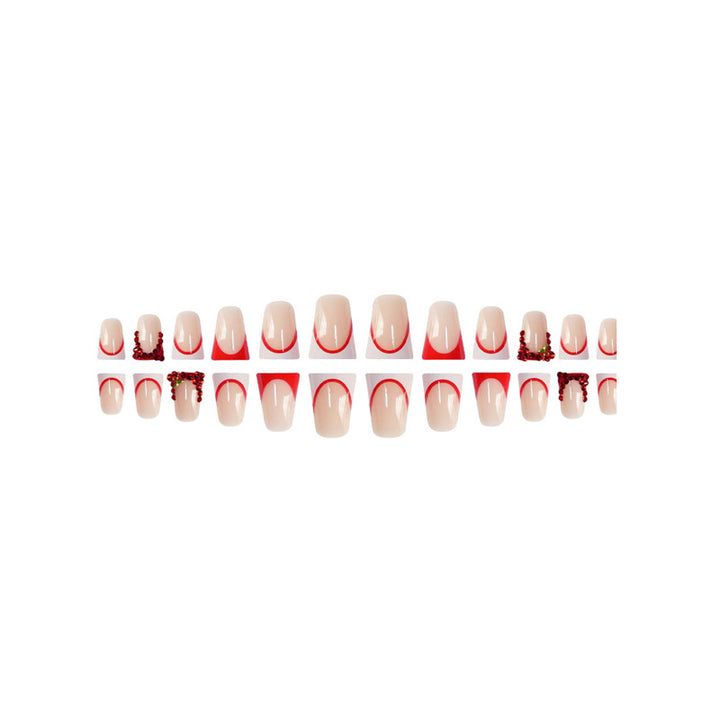 Decorative Rhinestone-Detail Press-On Nail Art Kalsten