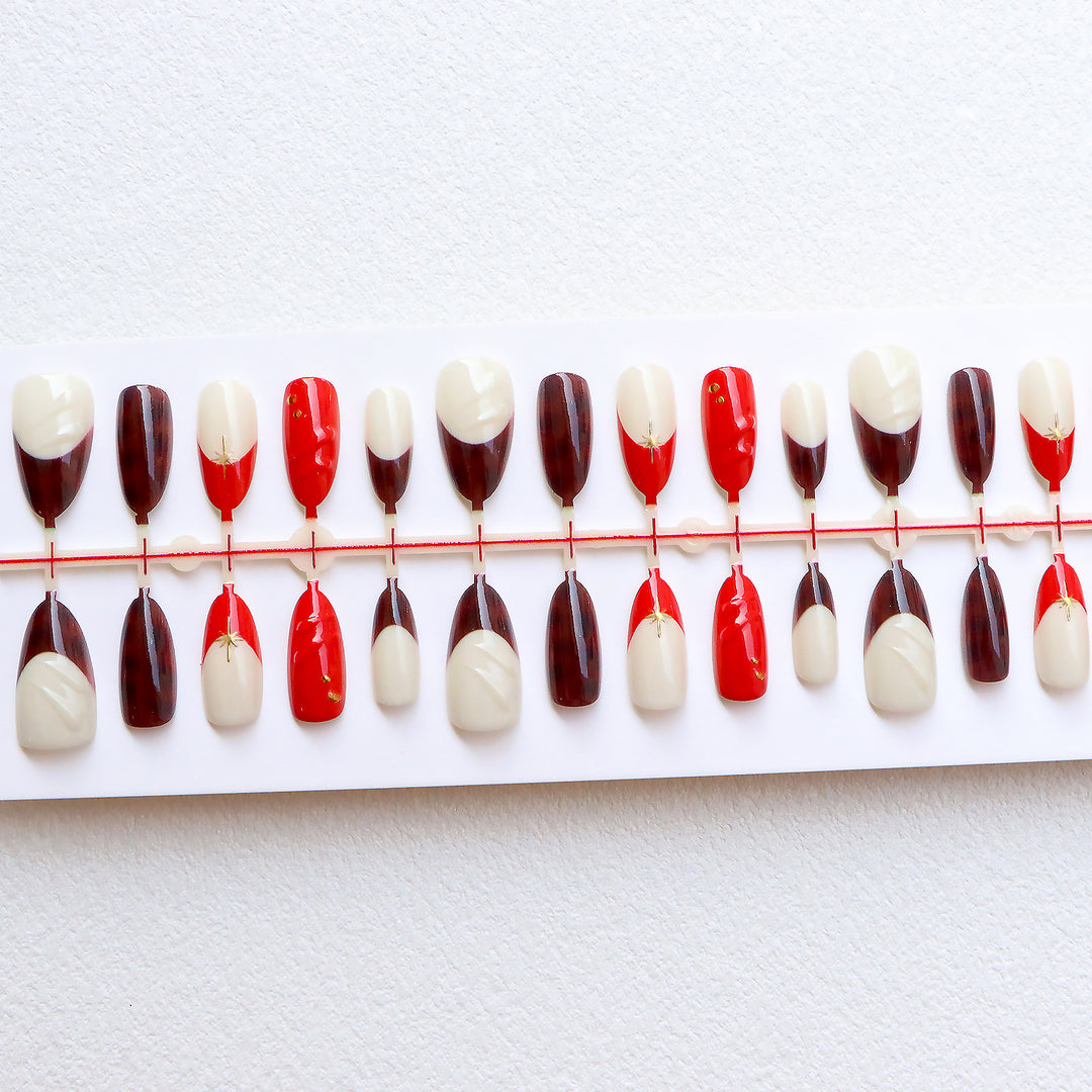 Decorative Press-On Nail Art Set with Unique Patterns Kalsten