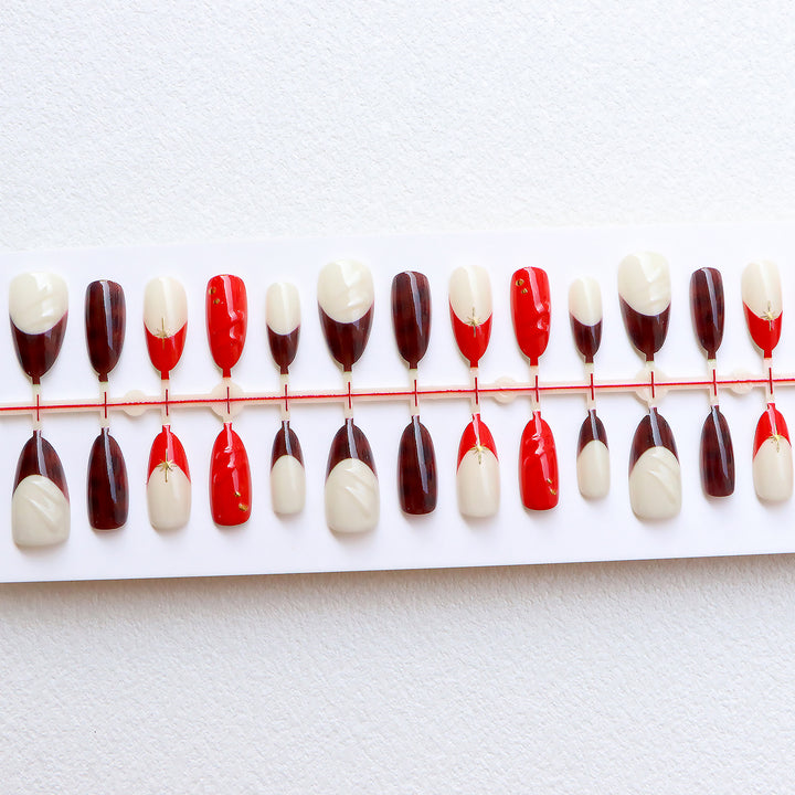 Decorative Press-On Nail Art Set with Unique Patterns Kalsten