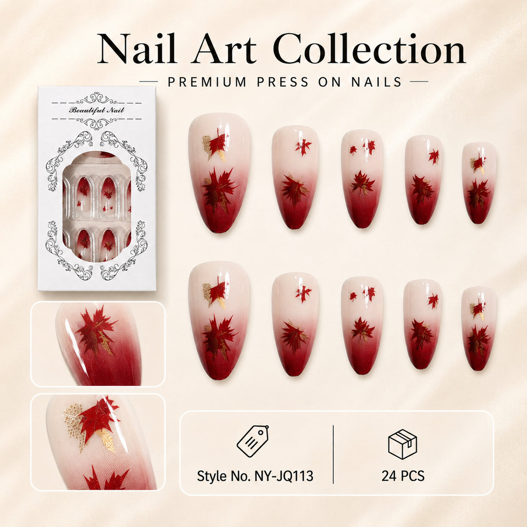 Artificial nails with leaf design Kalsten