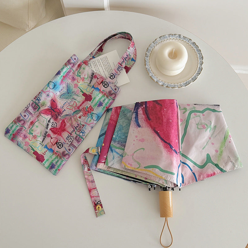 Women Foldable Designer Bag with Creative Art Motif Kalsten