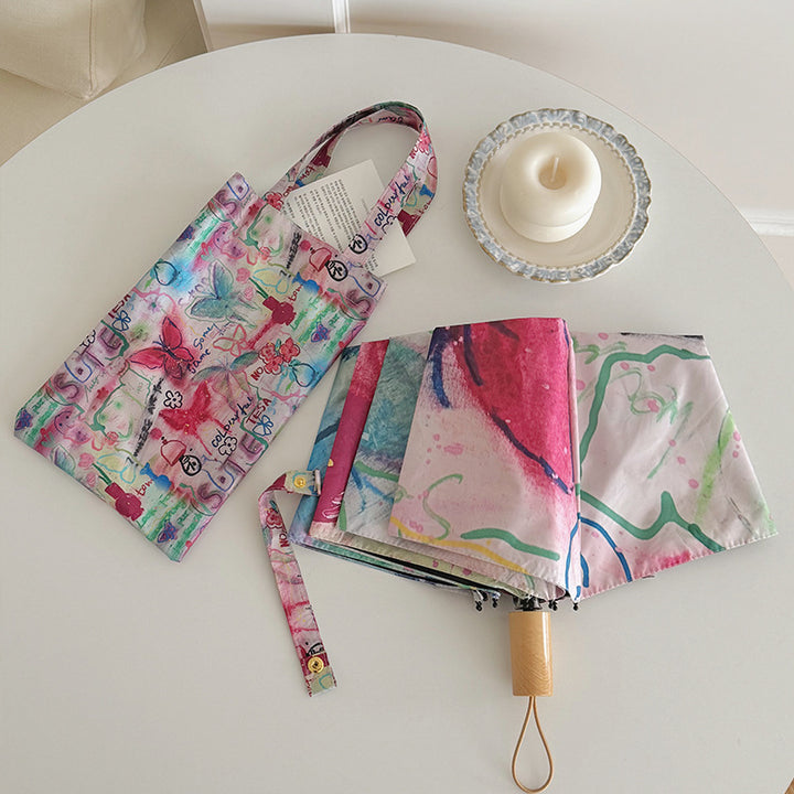 Women Foldable Designer Bag with Creative Art Motif Kalsten