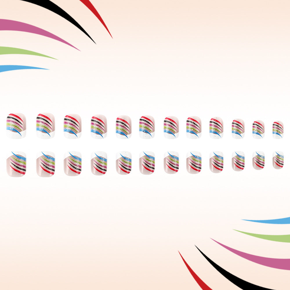 Stylish French Tip Nail Art Set Kalsten