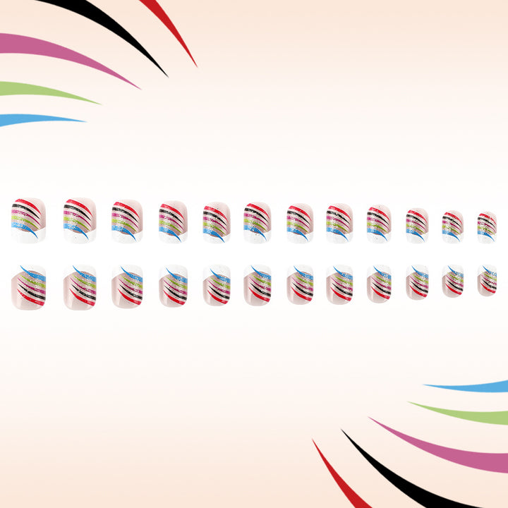 Stylish French Tip Nail Art Set Kalsten