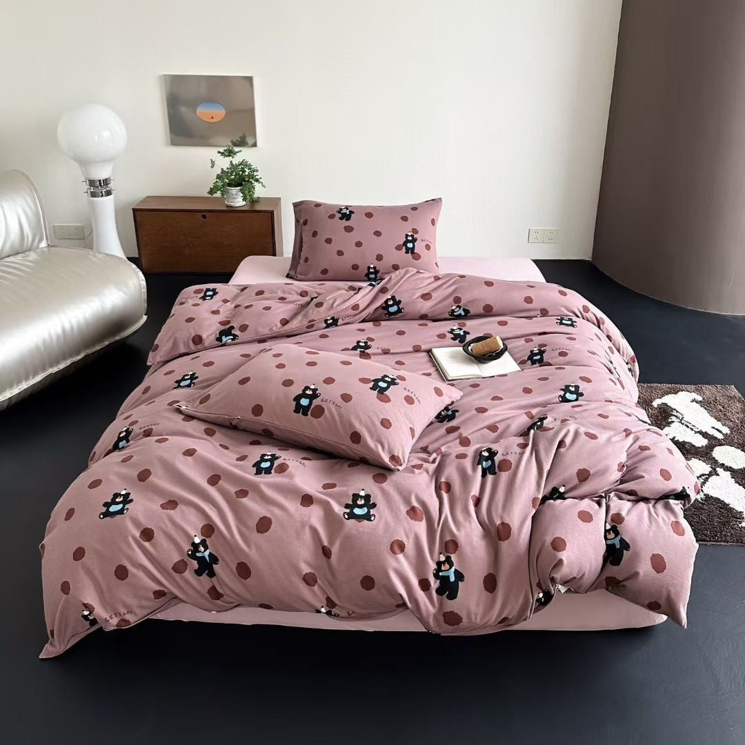 Cotton jersey bedding set with cute dog motif and fine cotton touch