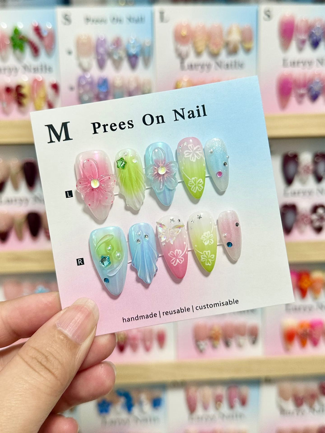 Artistic Handcrafted Press-On Nail Art Set