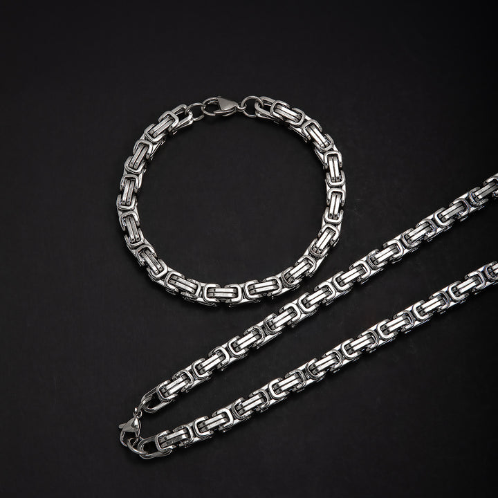 Elegant Interlocking Chain Necklace and Bracelet Set Kalsten