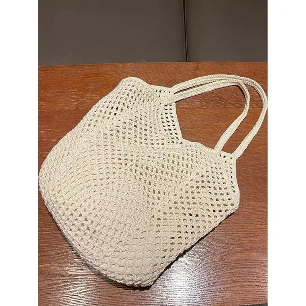 Hand-knotted tote bag in modern net design Kalsten