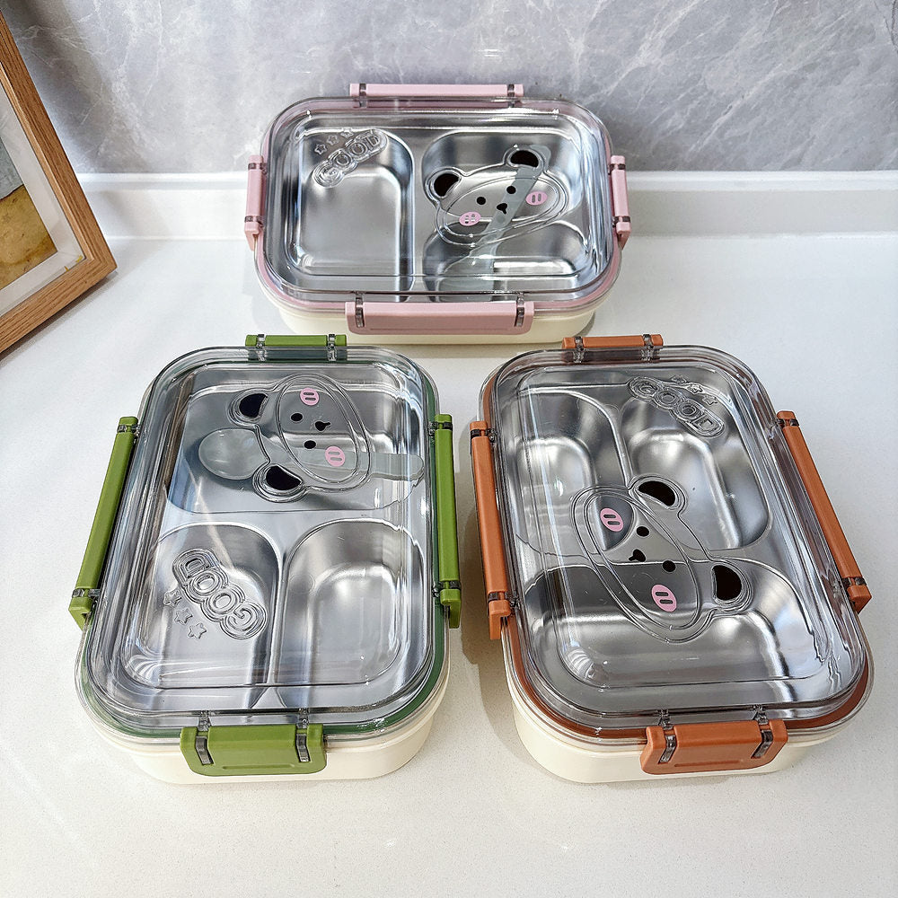 Fun-Shaped Multi-Section Stainless Steel Lunch Box