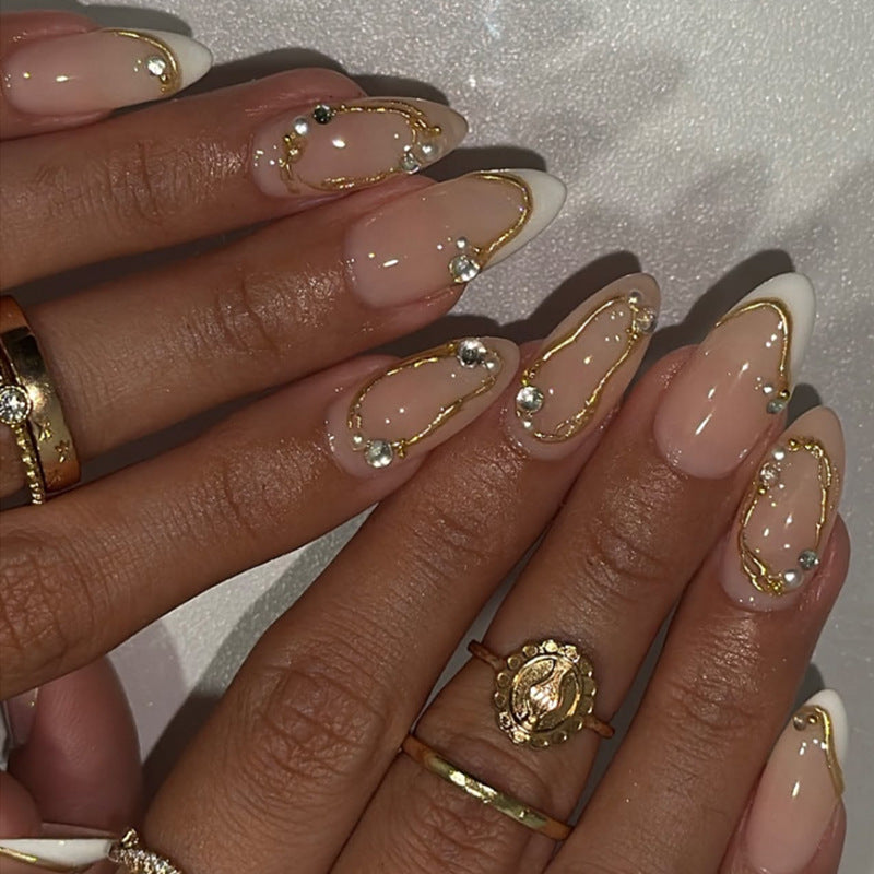 Elegant artificial nails with floral accents Kalsten