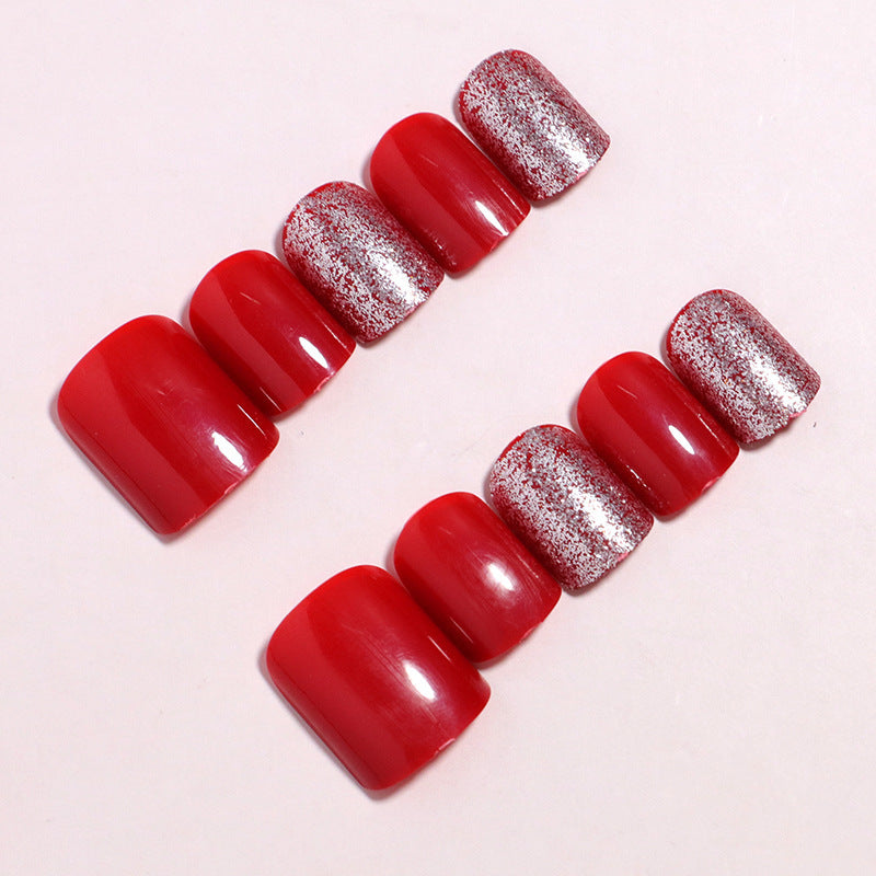 Decorative Press-On Nail Set with Glitter Accents Kalsten