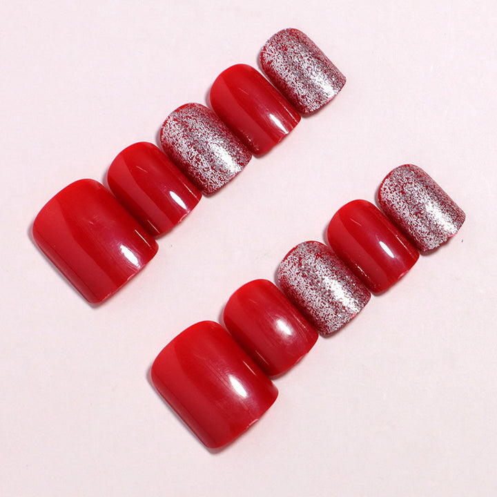 Decorative Press-On Nail Set with Glitter Accents Kalsten