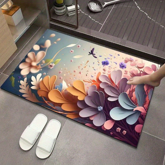 3D Textured Floral Mat Kalsten