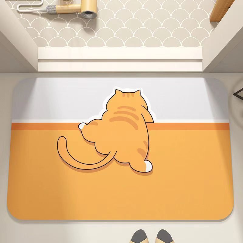 Cute Cat-Themed Bath Mat Kalsten