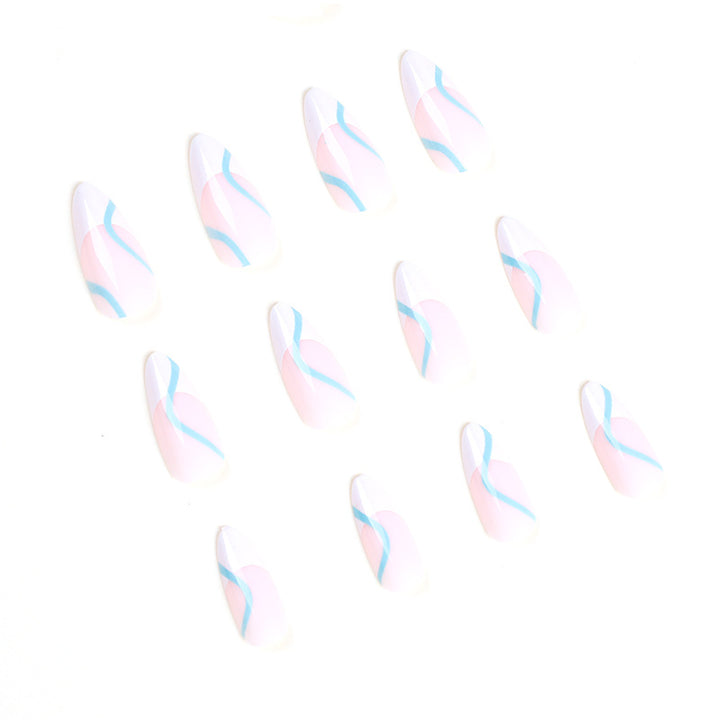 Artful Nail Extensions in an Elegant Design with Colorful Accents Kalsten