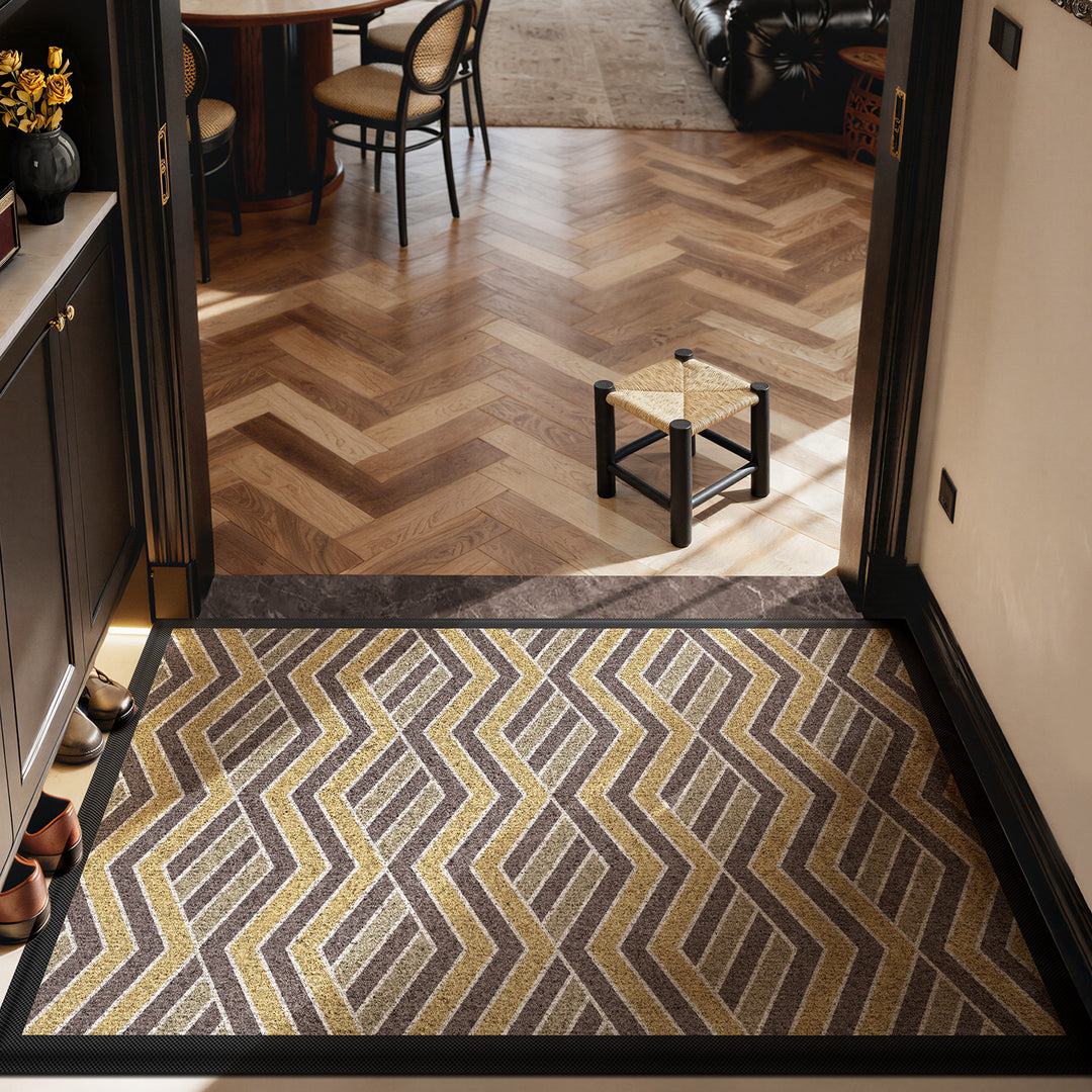 Textured Geometric Entrance Mat Kalsten