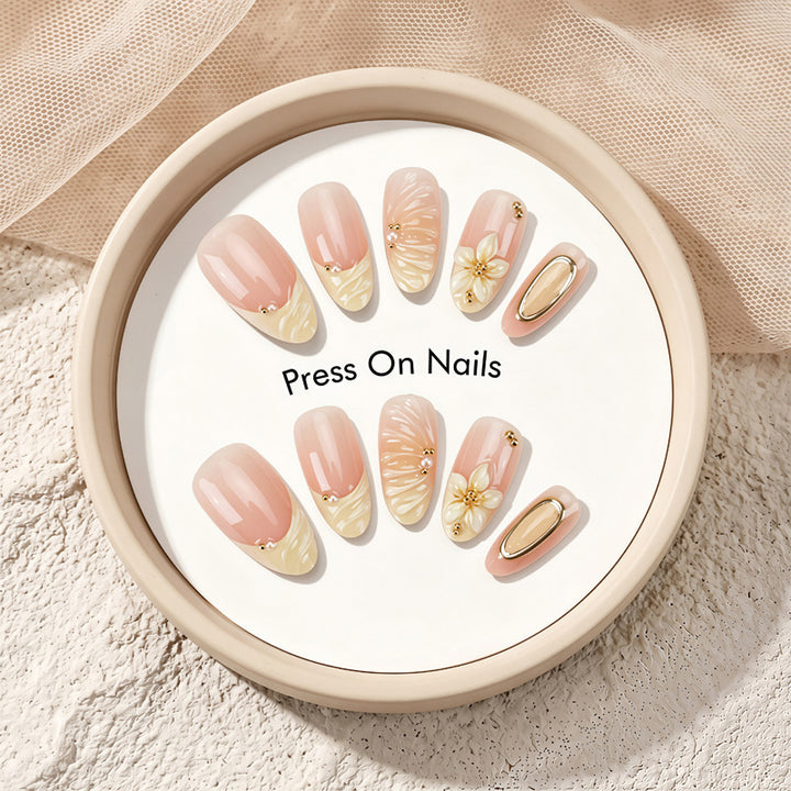Elegant Floral Press-On Nail Set Kalsten 1789389044