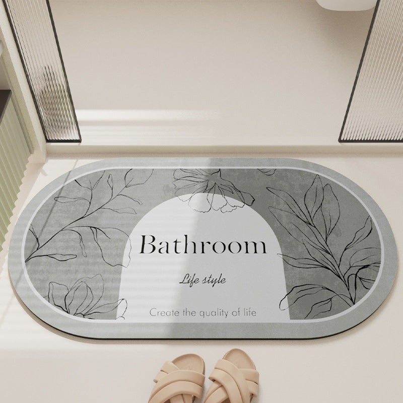 Elegant Floral Design Bathroom Mat Kalsten