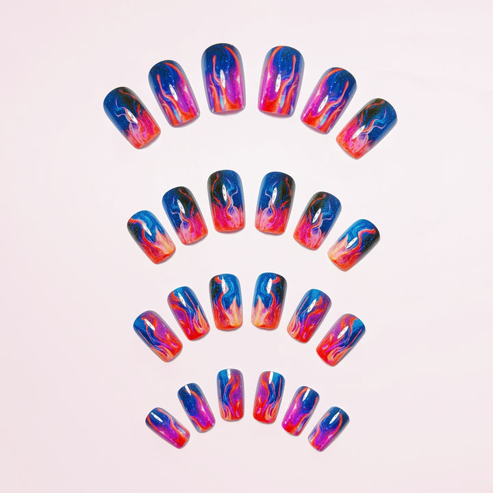 Artistic Flame Effect Nail Art Kalsten