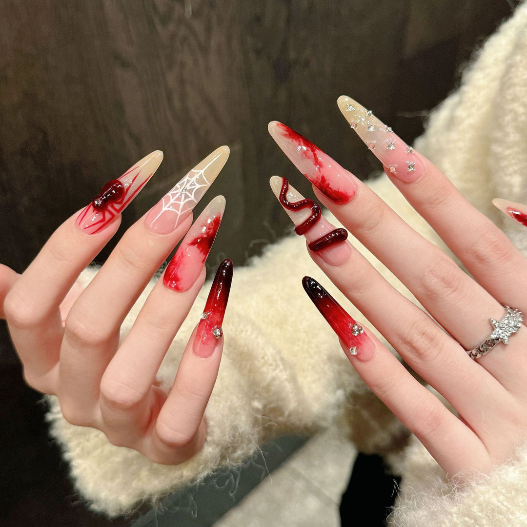 Creative Halloween-Themed Press-On Nail Art Set