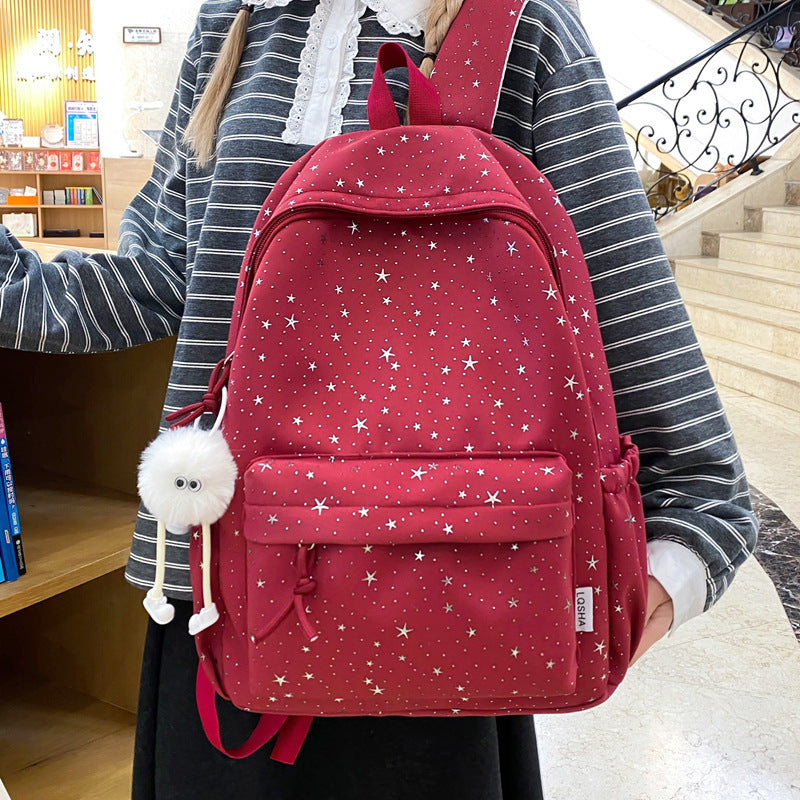 Star-Embellished Casual Backpack