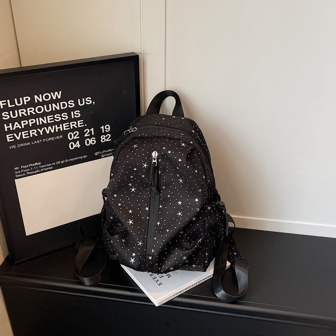 Star-Embellished Fashion Backpack