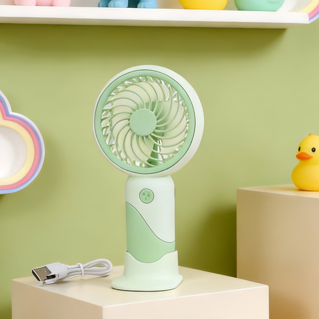 Women's Portable Handheld Fan with Rotating Head and USB Charging Function Kalsten