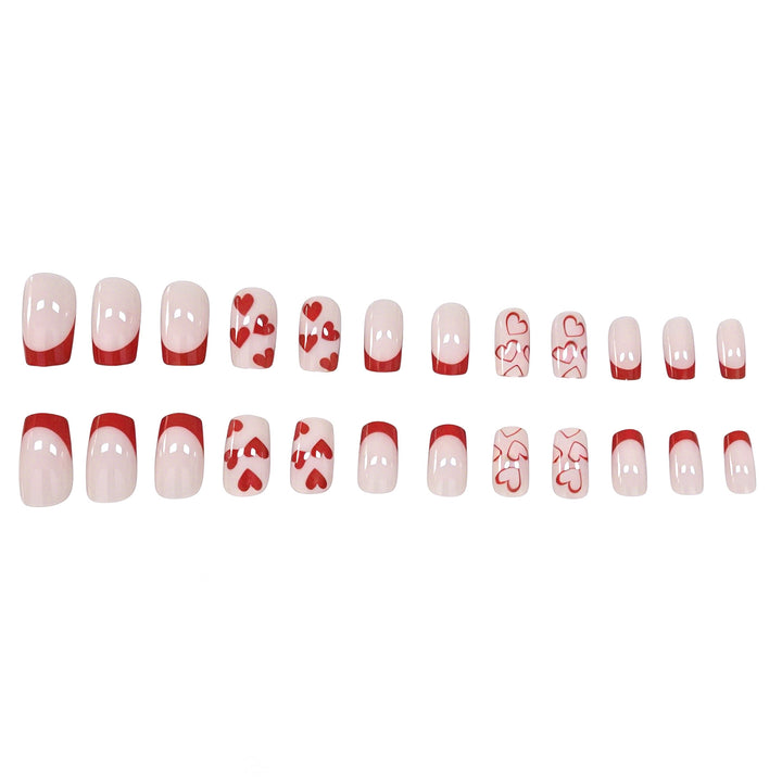 Artistic Heart-Design Acrylic Nail Enhancements Kalsten