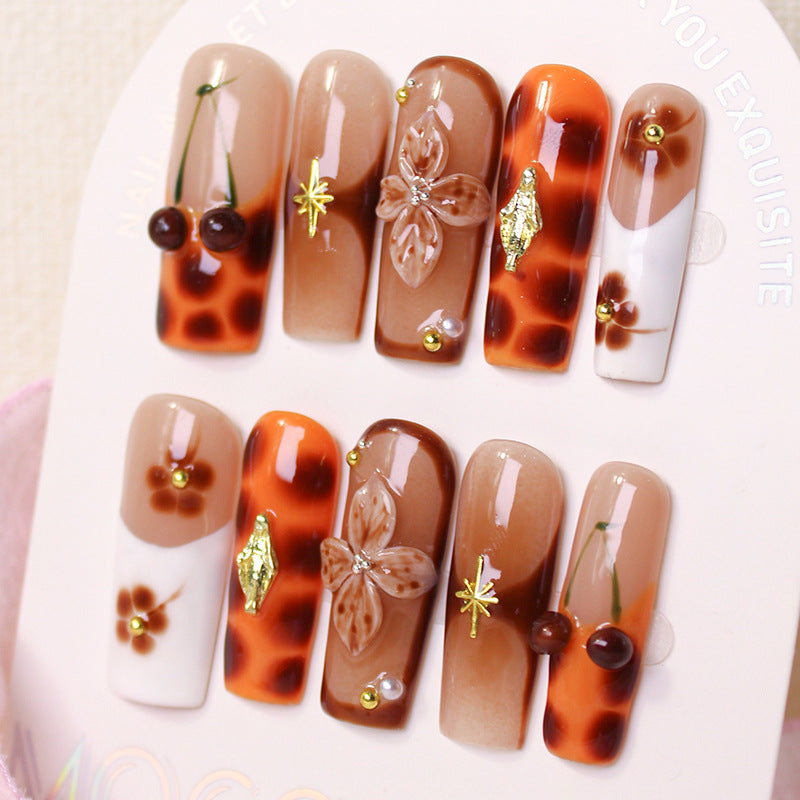 Acrylic nail set with luxurious decorations and stylish accents Kalsten