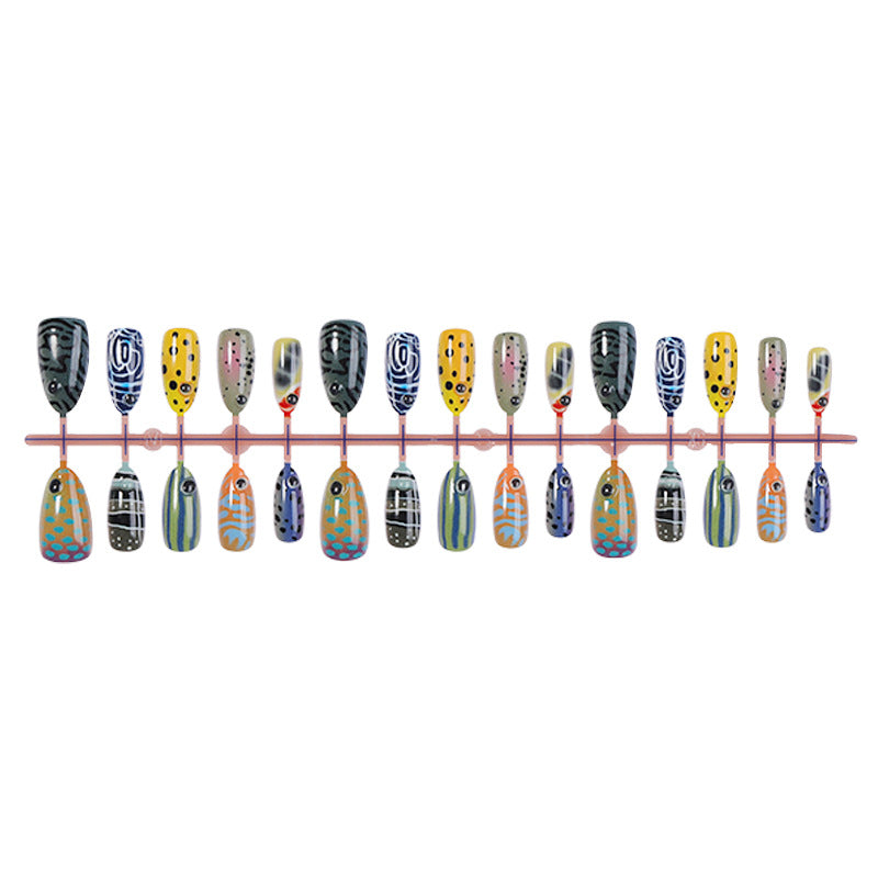 Artificial nail set with maritime fish design Kalsten