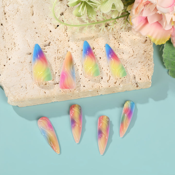 Gradient Color Artificial Nails Kalsten