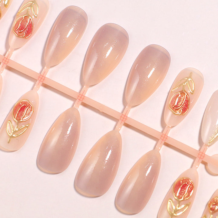 Floral Embellished Press-On Nail Set Kalsten