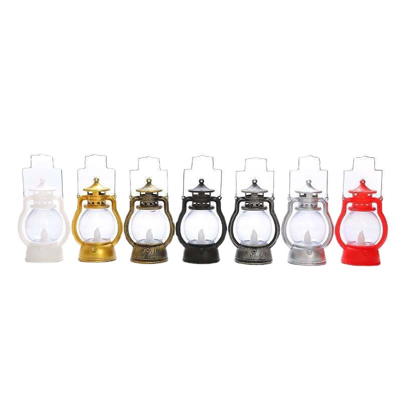 Vintage-Style LED Flameless Glass Lantern Candle Lights with Flickering Flame and Portable Handle Kalsten