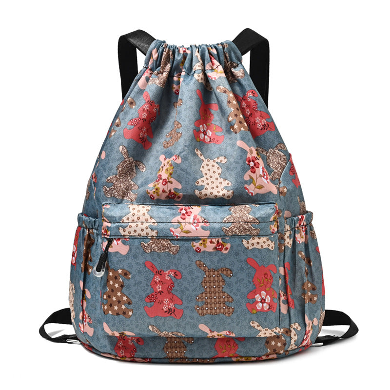 Drawstring Elephant Print Backpack Kalsten