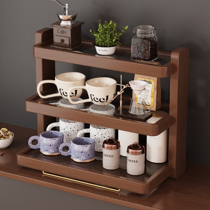 Wooden Tiered Storage Shelf Kalsten